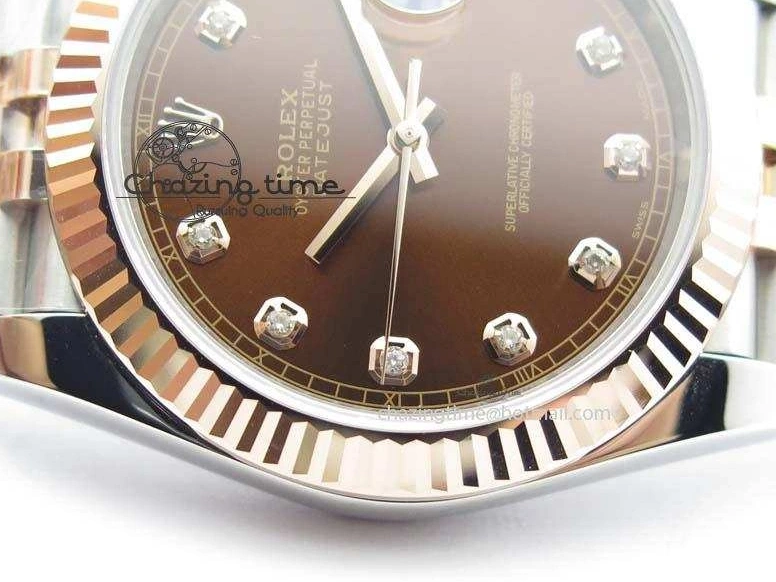 DateJust Dial Jubilee On Bracelet Best RG Fluted Noob 1:1 41mm Wrapped A3235 Brown Edition 126303 Diam Bezel 1231
